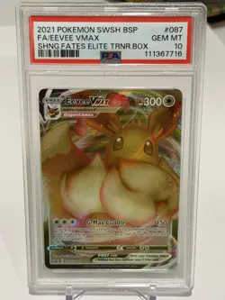 EEVEE VMAX~PSA 10~Black Star SHINING FATES ETB Promo Card’ SWSH EN: Pokemon 2021 - Image 1