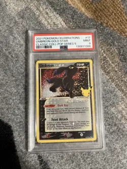 2021 POKEMON CELEBRATIONS CLASSIC COLL #17 UMBREON-GOLD STAR POP SERIES 5 PSA 9 - Image 1