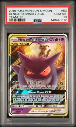 Pokemon 2019 Gengar & Mimikyu GX 53/181 Tag Team Team Up GEM MINT PSA 10 - Image 1