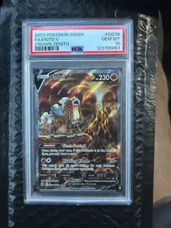 Pokemon Entei V GG36 Crown Zenith Galarian Gallery Holo PSA 10 Ultra Rare 2023 - Image 1