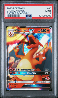 Pokemon PSA 9 Charizard GX 9/68 Holo Battle Academy #60 Stamped 2020 MINT - Image 1