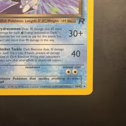 Pokemon Vintage Non Holo Rare Dark Blastoise Team Rocket 20/82 WotC - Image 4