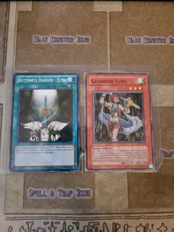 YUGIOH GUARDIAN ELMA DCR + BUTTTERFLY DAGGER ELMA LCYW COMMON UNLIMITED ED NM - Image 1