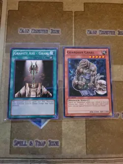 YUGIOH GUARDIAN GRARL 1ST + GRAVITY AXE GRARL LCYW COMMON UNLIMITED ED NM - Image 1