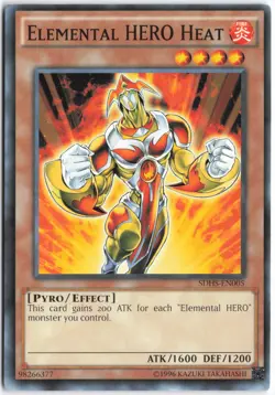 Yugioh - Elemental HERO Heat SDHS-EN005 Unlimited - Structure Deck: HERO Strike - Image 1