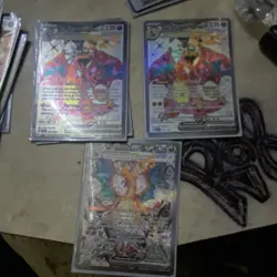 Pokemon Charizard Holo 221/192 Ability Fire TCG Card Lot 3 Cards English - Image 1
