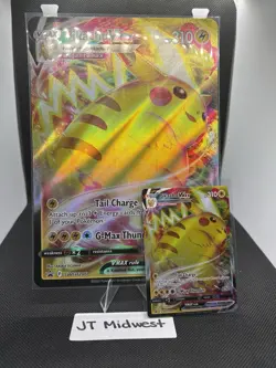 Pokemon Pikachu VMAX Black Star Promo Full Art Card SWSH286 Combo - Image 1