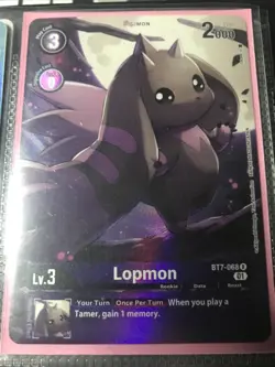 Lopmon BT7-068R ALTERNATE ART FOIL M/NM Digimon Card Game - Image 1