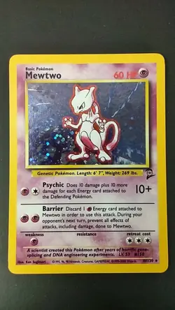 Pokemon Card Mewtwo Base Set 2 10/130 Holo Rare - WOTC Vintage- NM - Image 2