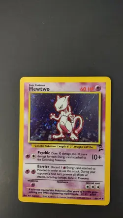 Pokemon Card Mewtwo Base Set 2 10/130 Holo Rare - WOTC Vintage- NM - Image 5