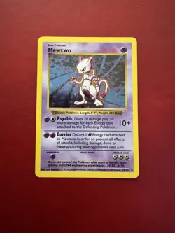 Mewtwo 10/102 Shadowless Holo Rare Base Set Pokemon Card LP - Image 1