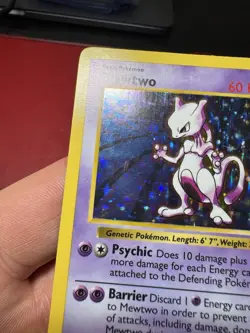 Mewtwo 10/102 Shadowless Holo Rare Base Set Pokemon Card LP - Image 3