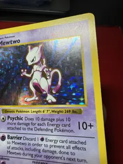 Mewtwo 10/102 Shadowless Holo Rare Base Set Pokemon Card LP - Image 4