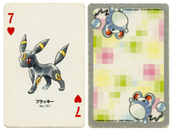 2000 Umbreon 7 of Hearts Pokemon Silver Part 2 Playing Card Japan Original - Image 1