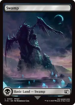 4x Final Fantasy Full Art Swamp, Full Art Lands, Foil Lands, 4 Pack, 300 - Image 1