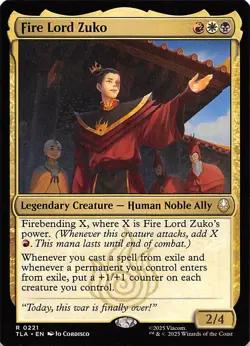 Fire Lord Zuko 221 Avatar The Last Airbender Magic the Gathering 001204 - Image 1