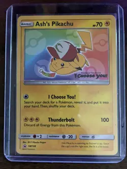 Pokemon Ash's Pikachu - SM108 - Promo - SM Black Star Promo NM - Mint - Image 1