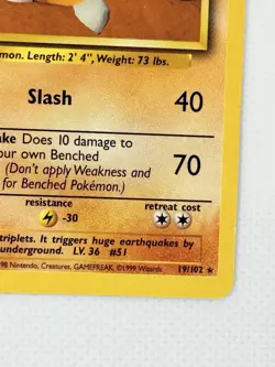 Dugtrio 19/102 Base Set Rare WOTC Vintage Pokemon TCG Card Stage 1 Regular - Image 3