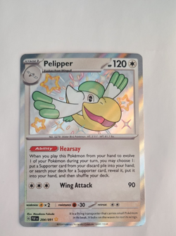 Pokemon 2024 Paldean Fates Pelipper 204/91 Holo Rare Baby Shiny NM - Image 1