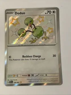 Doduo Baby Shiny Rare SV Paldean Fates Pokemon TCG Card 199/091 NM Condition - Image 1