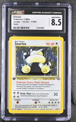 CGC 8.5 Snorlax 1999 Jungle 1st Edition 11/64 Holo Pokemon Card - Image 1