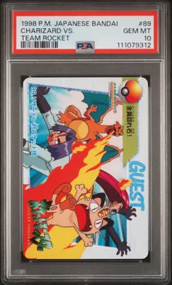 1998 POKEMON JPN BANDAI CARDDASS VENDING #89 CHARIZARD VS TEAM ROCKET PSA 10 - Image 1