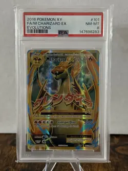 Pokemon XY Evolutions M Charizard EX 101/108 Full Art PSA 8 Brand New Cert - Image 1