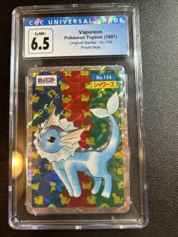 Pokemon Topsun 1997 Vaporeon Original Series No. 134 Prism Holo CGC 6.5 - Image 1