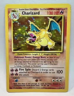 Pokemon TCG Base Set Charizard 4/102 Holo - Image 1