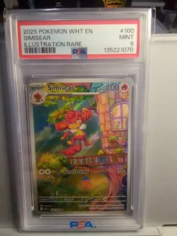 2025 Pokemon Wht En Simisear Illustration Rare #100/086 Psa 9 - Image 1