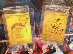 Pikachu v Gold and Pokeball SWSH145/SWSH146 Pokemon TCG Celebrations Sealed!! - Image 1