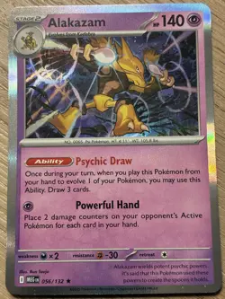 ALAKAZAM - 56/132 Mega Evolution Set NM - Holo Rare - Pokemon TCG Card - Image 1