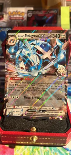 Pokemon TCG Steven's Metagross ex 145/182 Destined Rivals Double Rare Card - NM - Image 1
