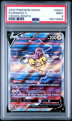 2023 Pokemon Sword And Shield Crown Zenith #GG41 Fa/Raikou V Crown Zenith PSA 9 - Image 1