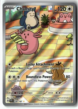 Chansey ⭐ 187/167 Holo Illustration Rare Twilight Masquerade 2024 Pokemon NM - Image 1