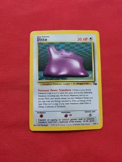 Pokemon: Ditto #3/62 Fossil Set 1999 Holo Rare WOTC - Vintage MP - C25 - Image 1