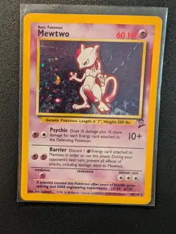Mewtwo 10/130 Base Set 2 2000 Holo Rare WOTC Pokemon English SWIRL LP - Image 1