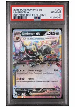 Pokemon Prismatic Evolutions Umbreon ex 060/131 Surprise Box Stamped PSA 10 - Image 1