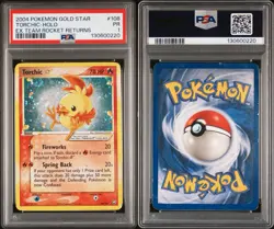 *SWIRL* 2004 POKEMON GOLD STAR TORCHIC-HOLO EX #108 TEAM ROCKET RETURNS PSA 1 - Image 3