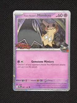 Pokemon TCG TEAM ROCKET’S MIMIKYU 087/182 Destined Rivals Stamped Promo Cosmos - Image 1