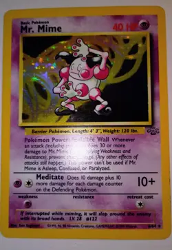 1999 POKEMON MR MIME HOLO JUNGLE RARE CARD 6/64 EXCELLENT CONDITION UNGRADED - Image 1