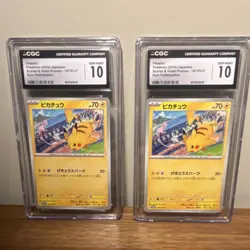 Pokemon Pikachu 2024 Scarlet & Violet Promo CGC 10 Gym Japanese 2 Cards - Image 1