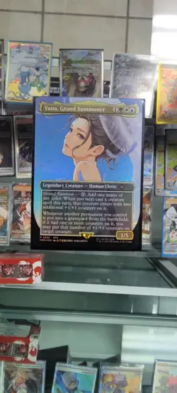 MTG Magic the Gathering Surge Foil Yuna, Grand Summoner Borderless Card - Image 1