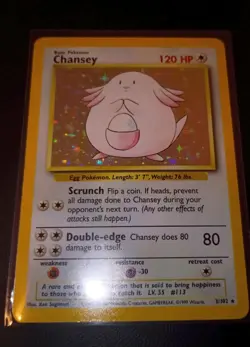 POKEMON TCG CHANSEY HOLO CARD #3/102 BASE SET UNGRADED EXCELLENT CONDITION - Image 1
