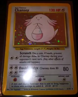 POKEMON TCG CHANSEY HOLO CARD #3/102 BASE SET UNGRADED EXCELLENT CONDITION - Image 3