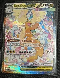 Mega Dragonite EX Full Art Holo Stage 2 370 HP Pokemon TCG Card 290/217 - Image 2