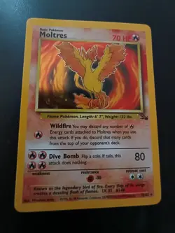 1999 POKEMON TCG MOLTRES HOLO FOSSIL CARD # 12/62 EXCELLENT CONDITION UNGRADED - Image 1