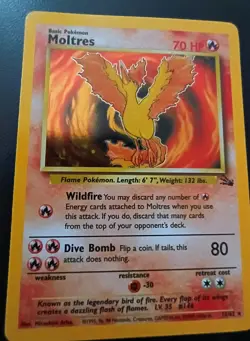 1999 POKEMON TCG MOLTRES HOLO FOSSIL CARD # 12/62 EXCELLENT CONDITION UNGRADED - Image 2