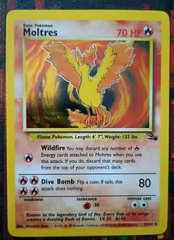 1999 POKEMON TCG MOLTRES HOLO FOSSIL CARD # 12/62 EXCELLENT CONDITION UNGRADED - Image 3