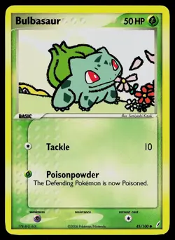 Pokemon Crystal Guardians 45/100 Bulbasaur Pokemon Card - Image 1